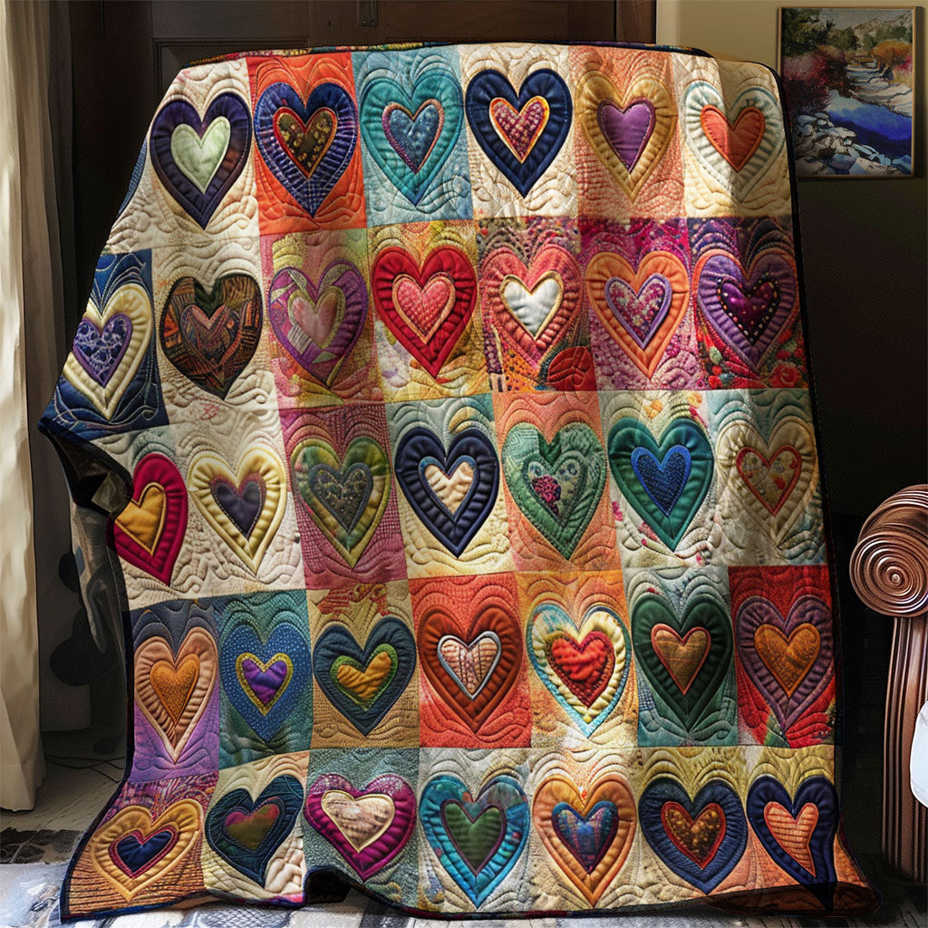 Quilted Throw - Patchwork Hearts – view 3