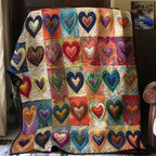 Quilted Throw - Patchwork Hearts – view 3