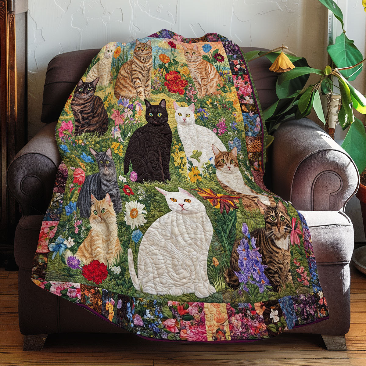 Quilted Throw - Cats in the Garden – view 4