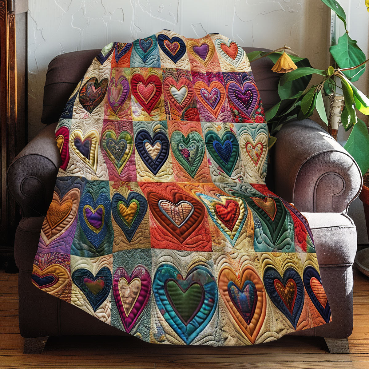 Quilted Throw - Patchwork Hearts – view 4