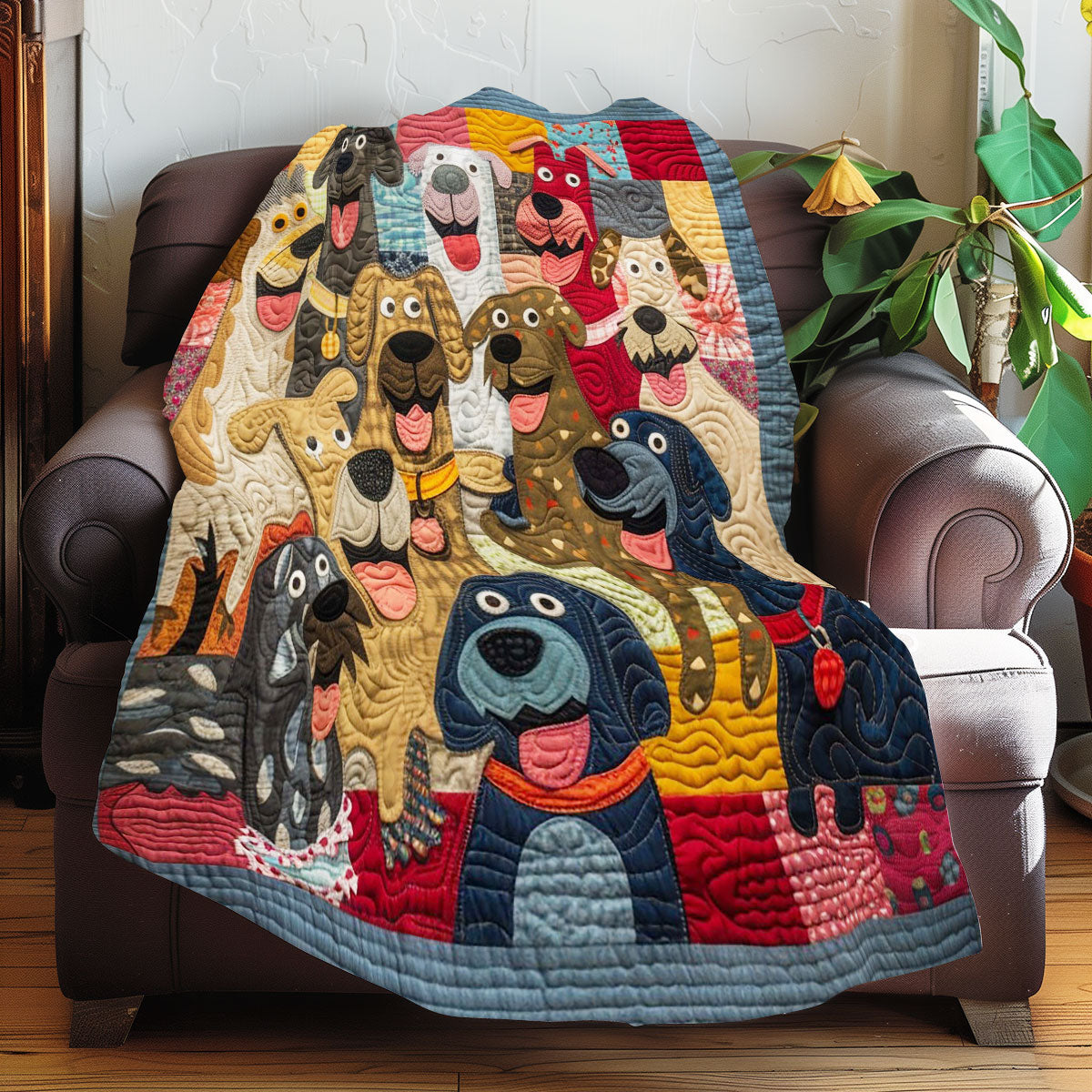Quilted Throw - Happy Dogs – view 6