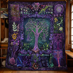 Quilted Throw - Purple Tree of Life – view 4