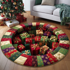 Enchanted Gift Depth round rug – presents in a patchwork well