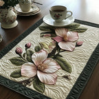 Magnolia Whispers quilted placemats – pink magnolias