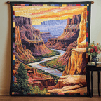 Canyon Gold art quilt – golden canyon