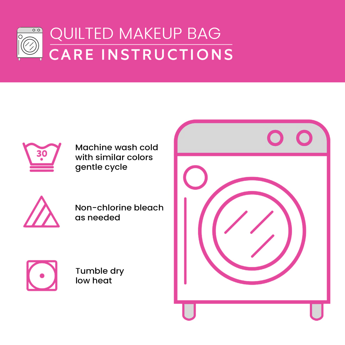 Care instructions – Quilted Makeup Bag - Celtic Dragonfly
