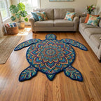 Mandala Turtle shaped rug – mandala turtle