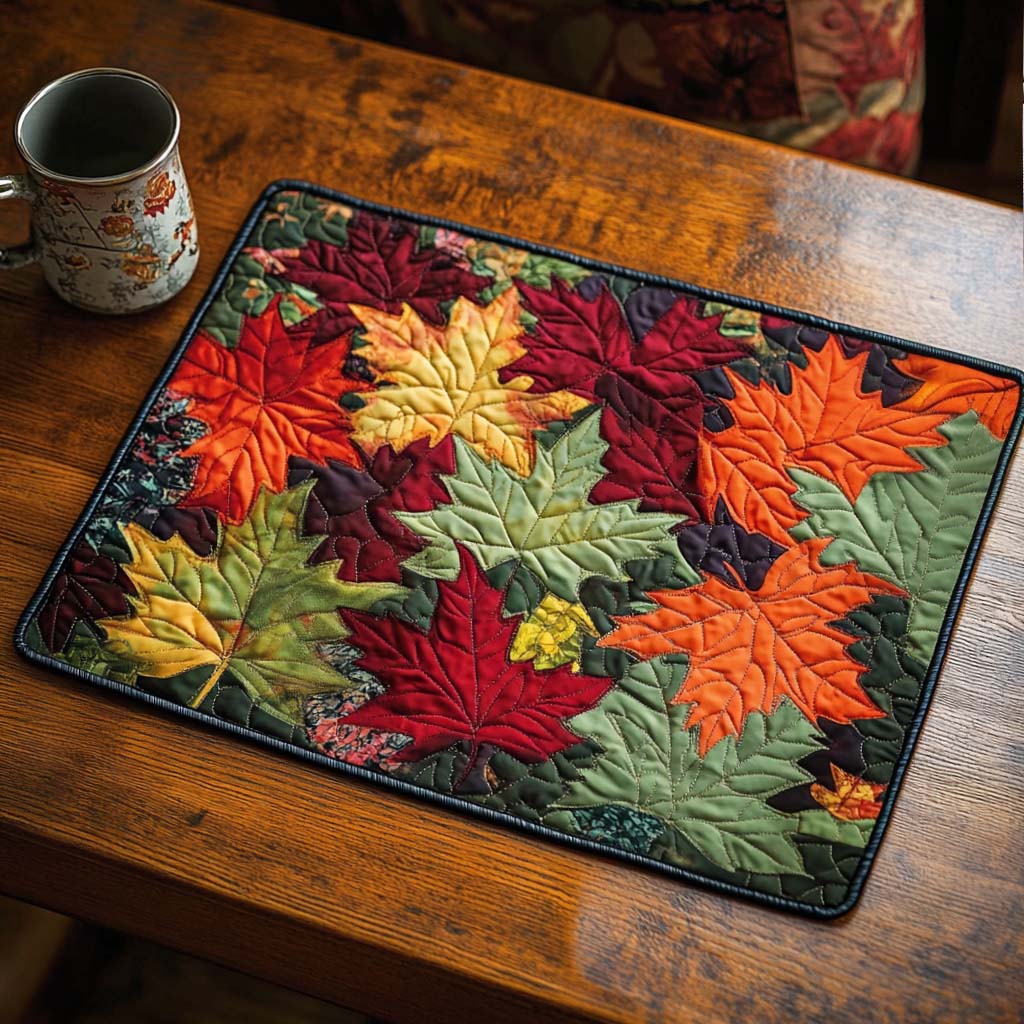 Maple Mosaic quilted placemats – maple leaves