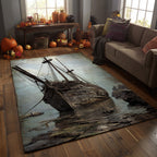 Ghost Ship Horizon rug – wrecked ship in mist