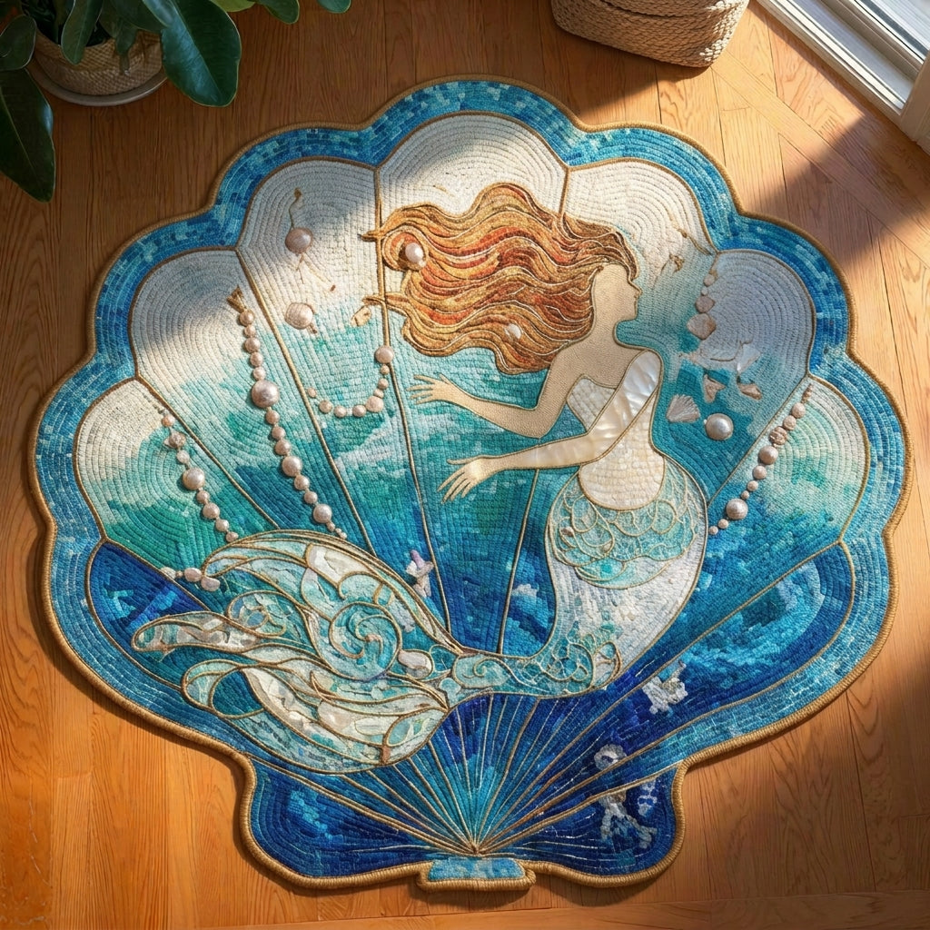Mermaid Calm shaped rug – mermaid in a shell