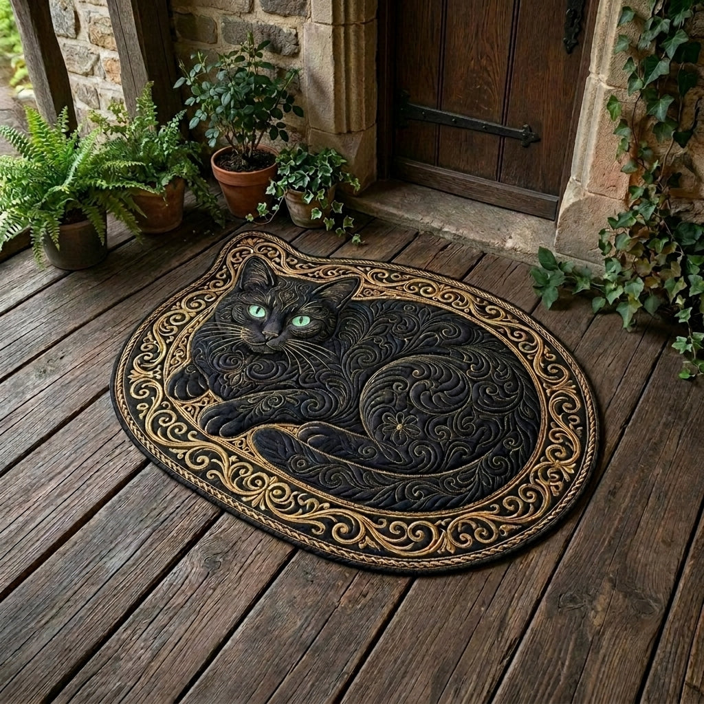 Shaped Doormat - Midnight Cat Oval – view 2