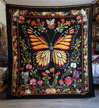 Midnight Monarch art quilt – monarch on black