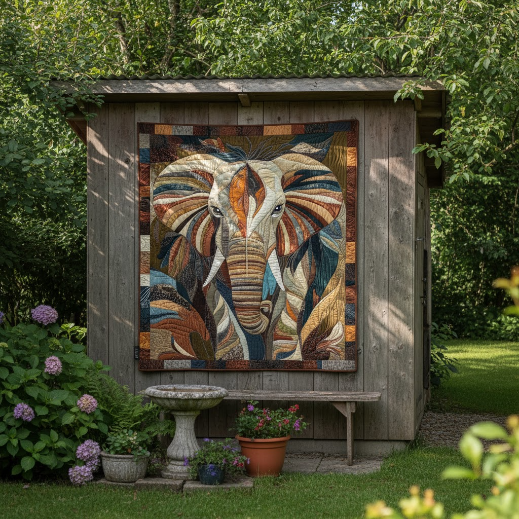 Quilted Throw - Feather Ear Elephant – view 4
