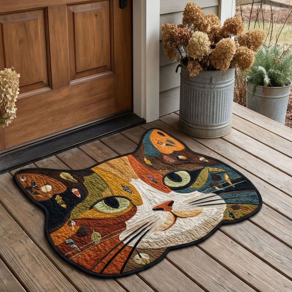 Calico Muse shaped doormat – calico cat face