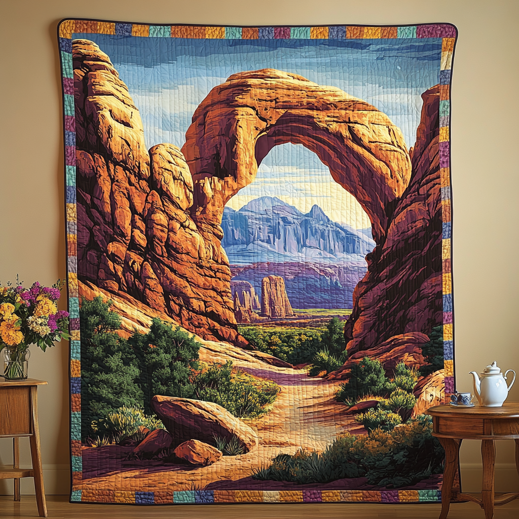 Red Rock Arch art quilt – red rock arch