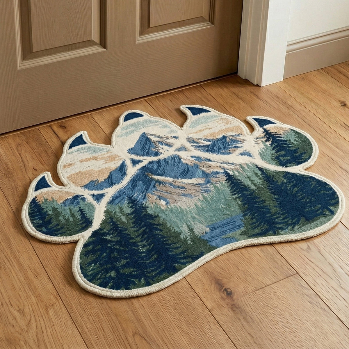 Mountain Paw shaped doormat – mountains in paw print