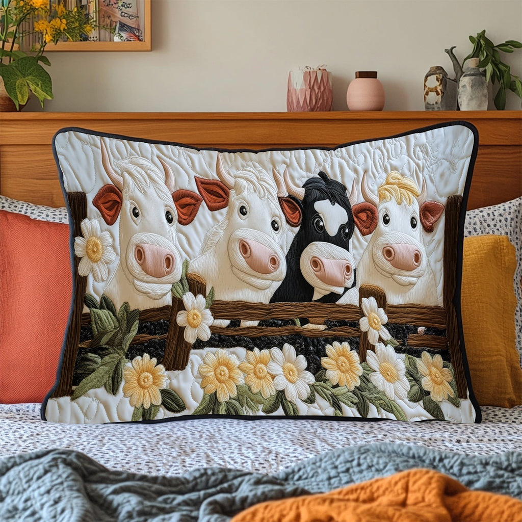 Quilted Pillowcase - Cows on the Fence – view 2
