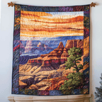 Canyon Sunset Pines art quilt – canyon at sunset