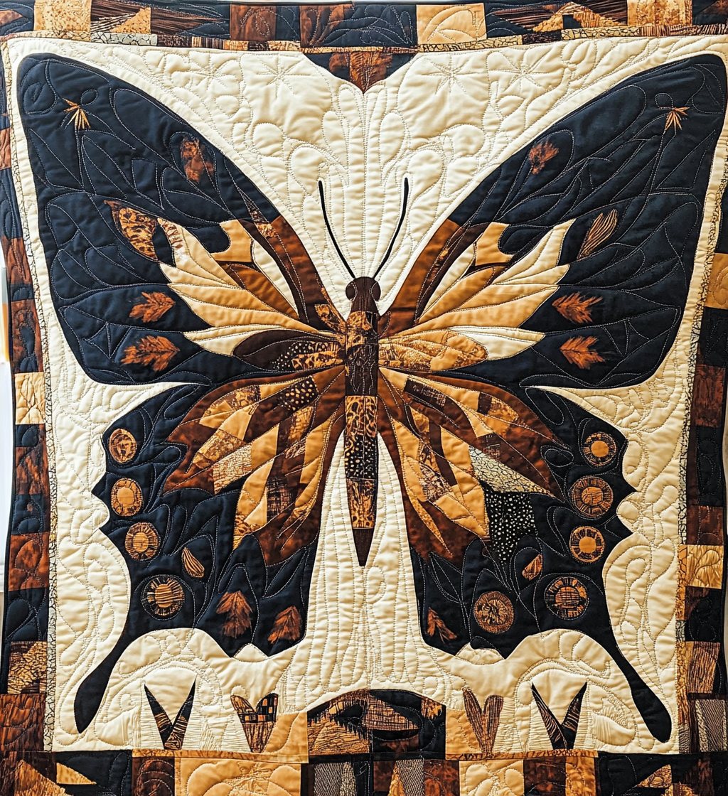 Patterned Butterfly art quilt – patterned butterfly