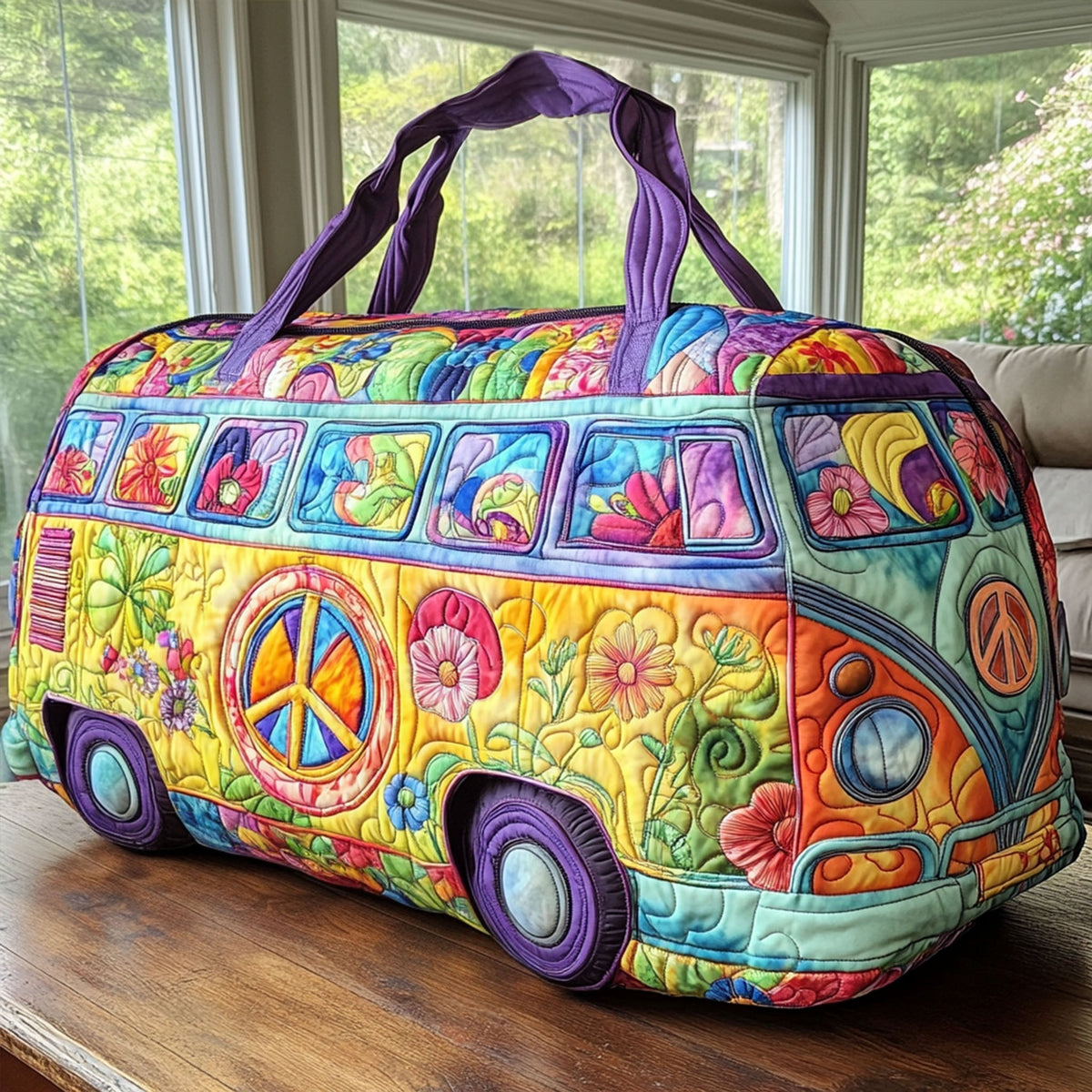 Nomadic Charm Van quilted weekend bag – pastel boho van