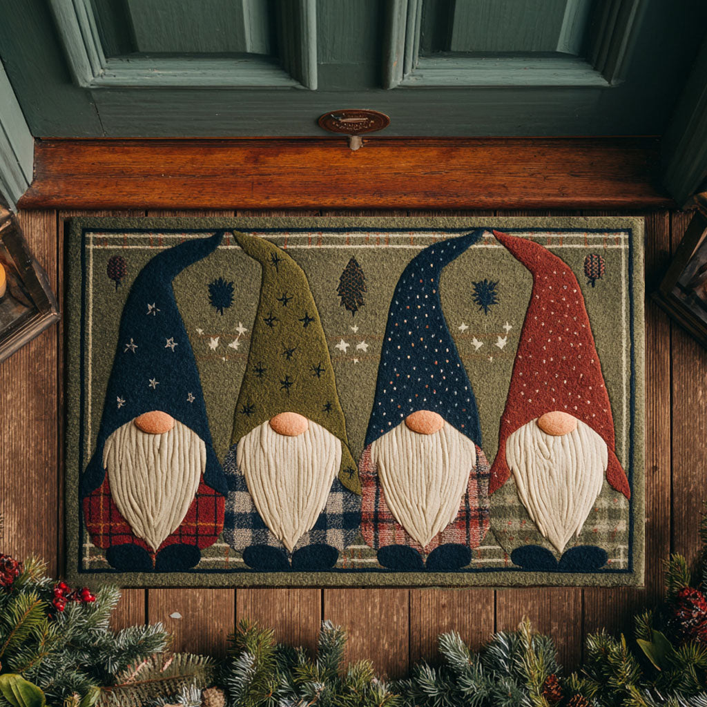 Nordic Night Gnomes doormat – four gnomes