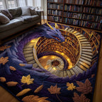 Novel Retreat rug – dragon round a book well
