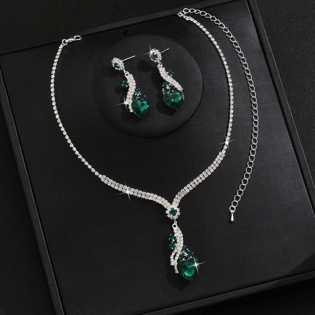 Necklace & Earrings Set - Crystal Teardrop