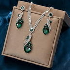 Necklace & Earrings Set - Crystal Teardrop