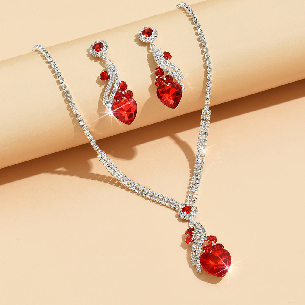 Necklace & Earrings Set - Crystal Teardrop