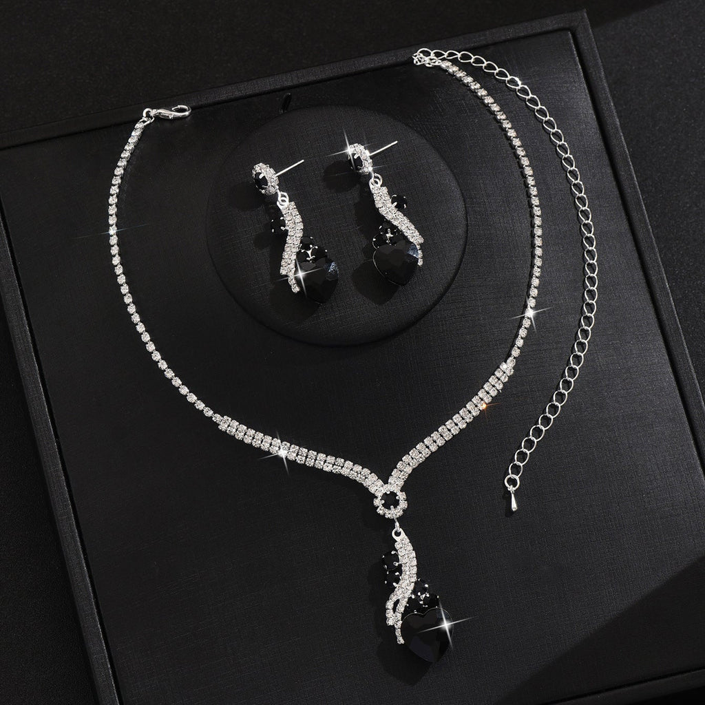 Necklace & Earrings Set - Crystal Teardrop