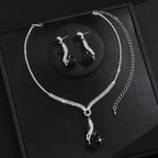 Necklace & Earrings Set - Crystal Teardrop