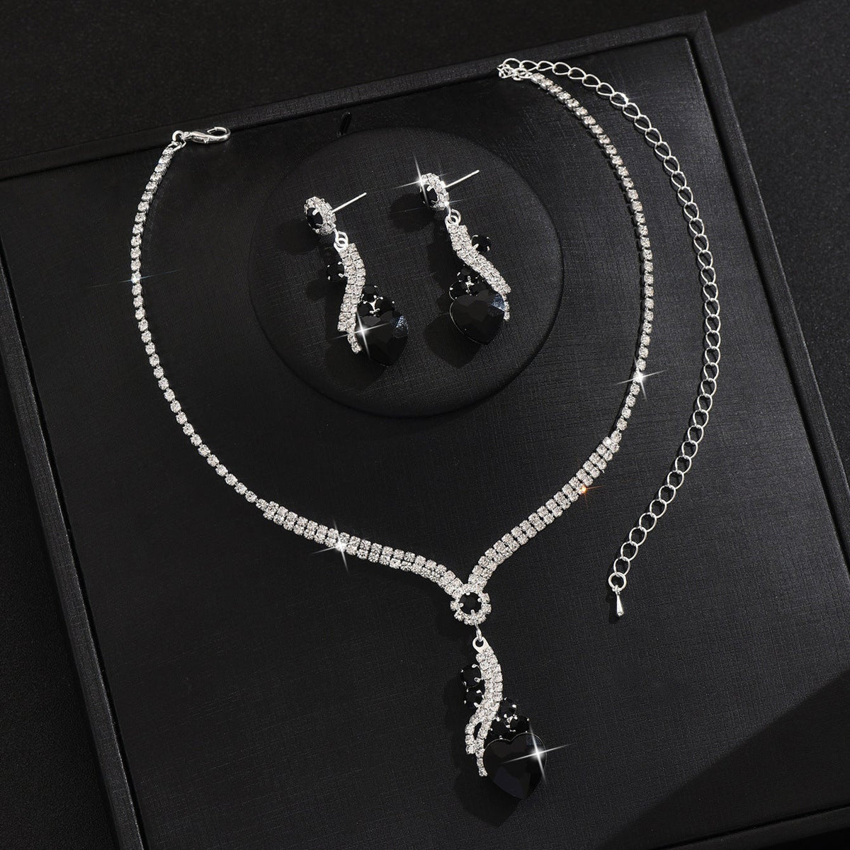 Necklace & Earrings Set - Crystal Teardrop