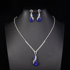 Necklace & Earrings Set - Crystal Teardrop