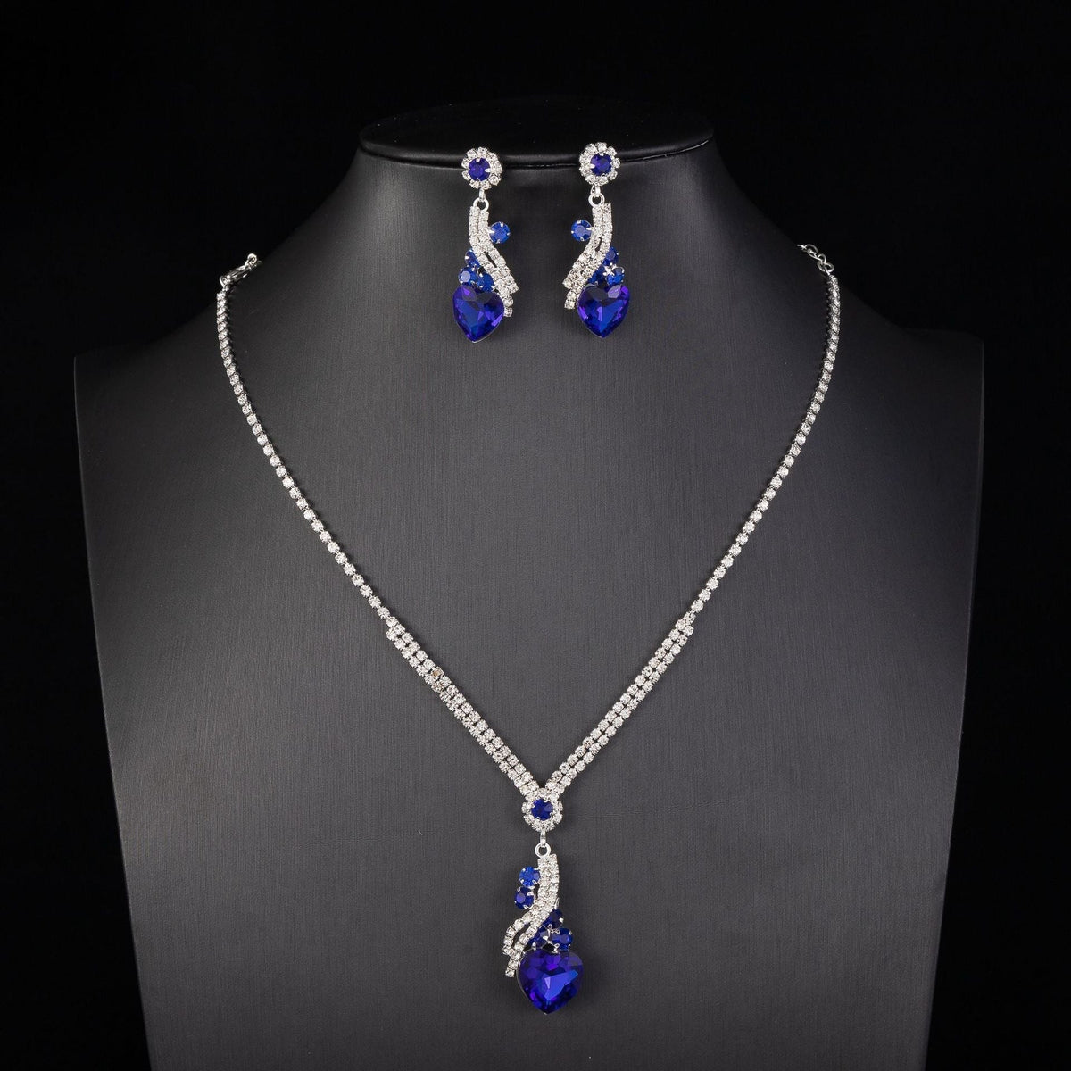Necklace & Earrings Set - Crystal Teardrop