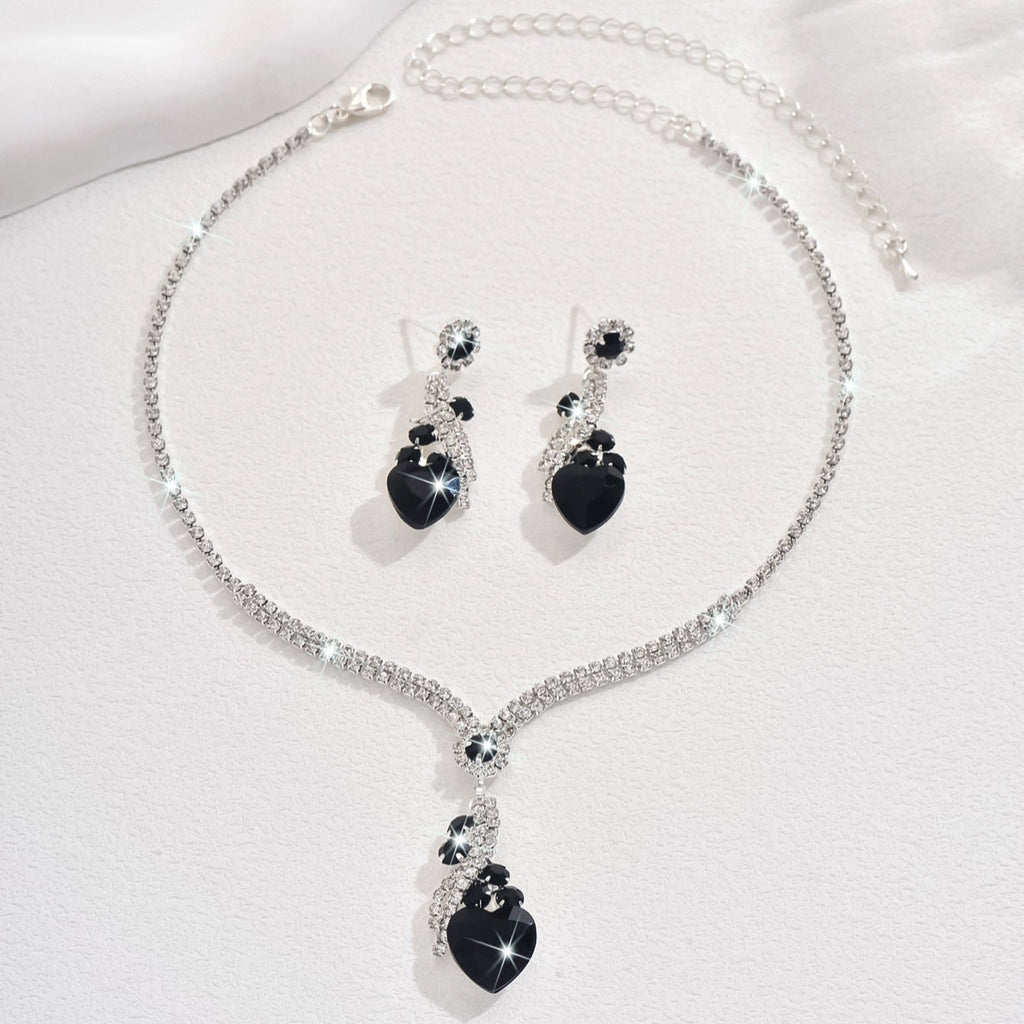 Necklace & Earrings Set - Crystal Teardrop