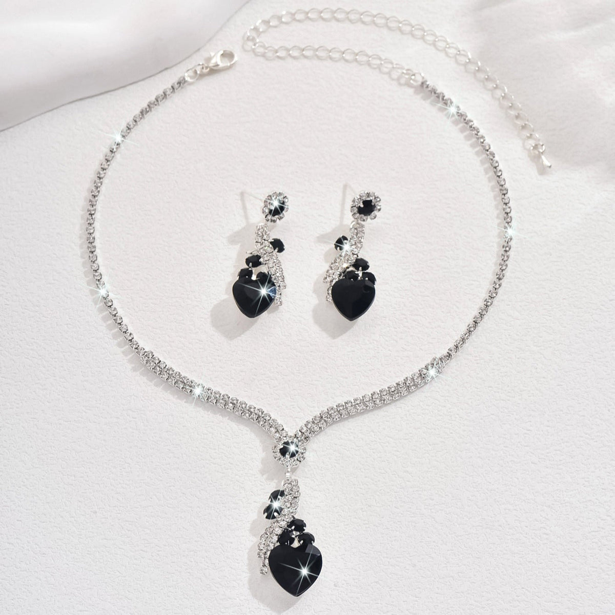 Necklace & Earrings Set - Crystal Teardrop