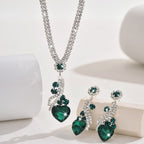 Necklace & Earrings Set - Crystal Teardrop