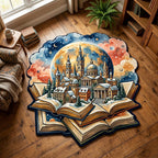 Old Manuscript shaped rug – city from a book