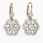 Vintage-style crystal mandala drop earrings