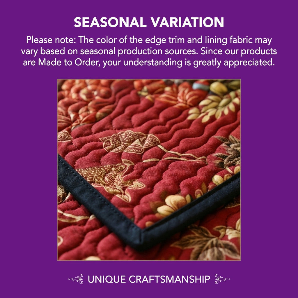 The Cardinals quilted bedspread set dressed on a double bed