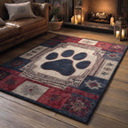 Patchwork Paw Print rug – paw print on patchwork
