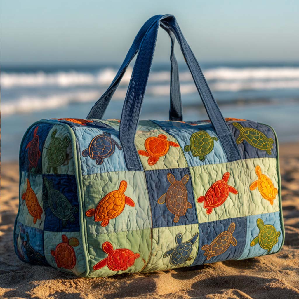 Patchy Turtles quilted weekend bag – turtle patchwork