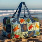Patchy Turtles quilted weekend bag – turtle patchwork