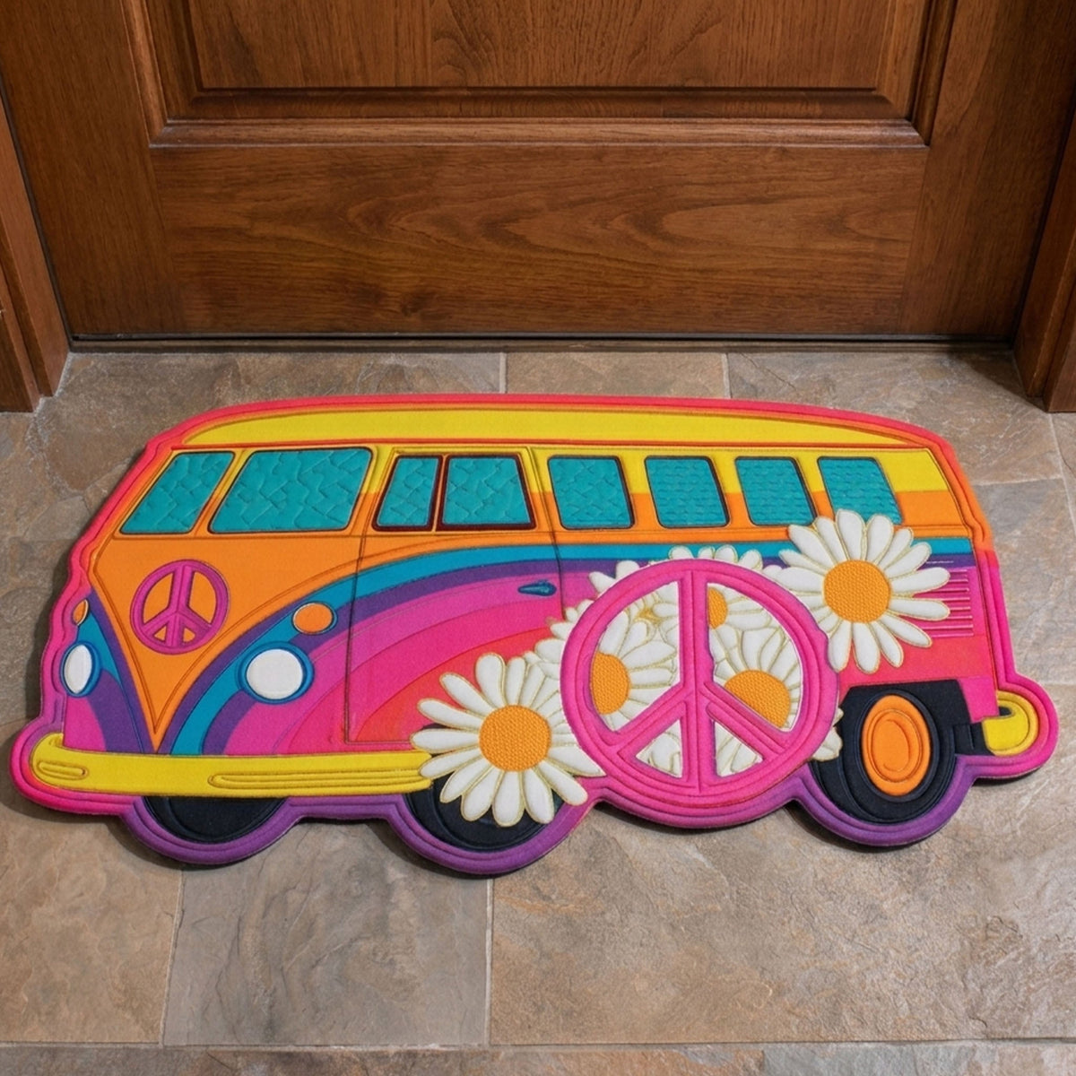 Peace Van Daisies shaped doormat – peace van