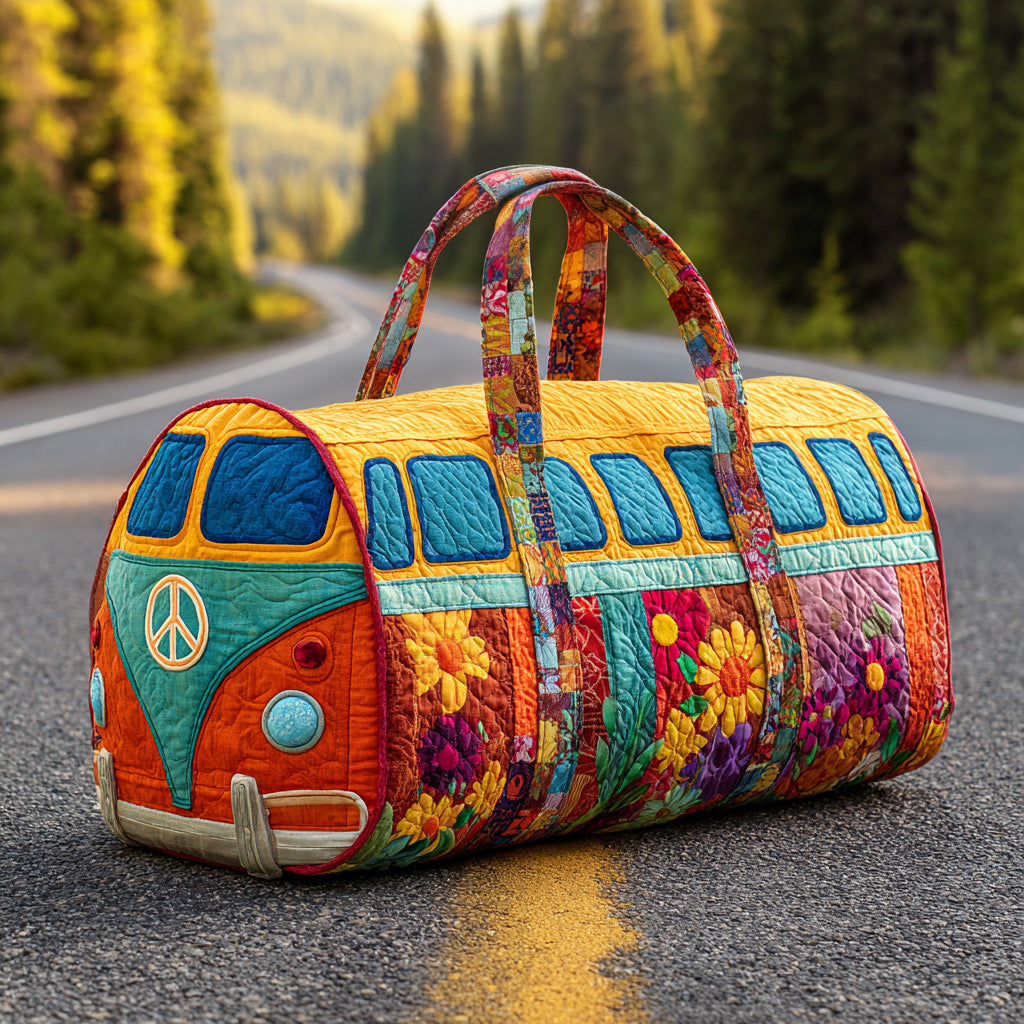 Peace Van quilted weekend bag – orange peace van