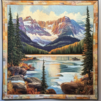 Mountain Lake Vista art quilt – mountain lake vista