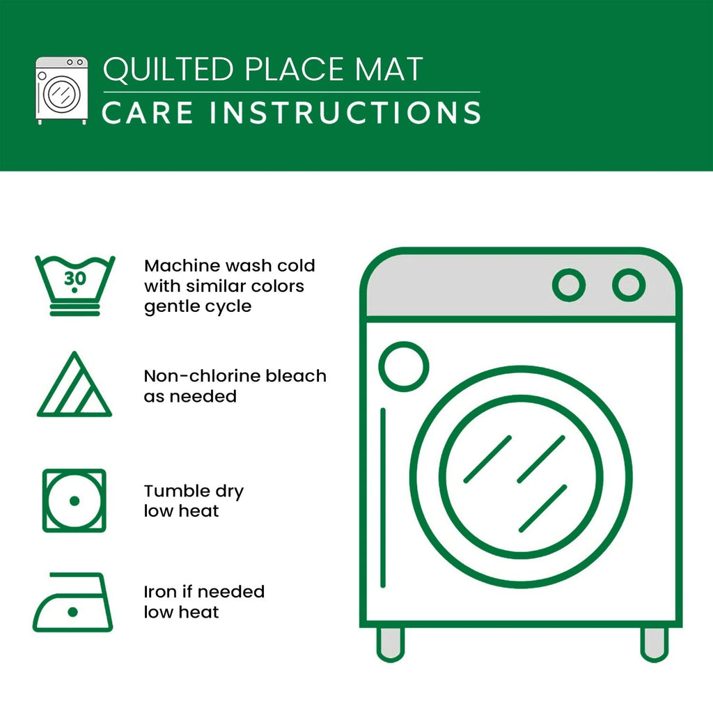 Care instructions – Quilted Placemats - Poinsettia Perch