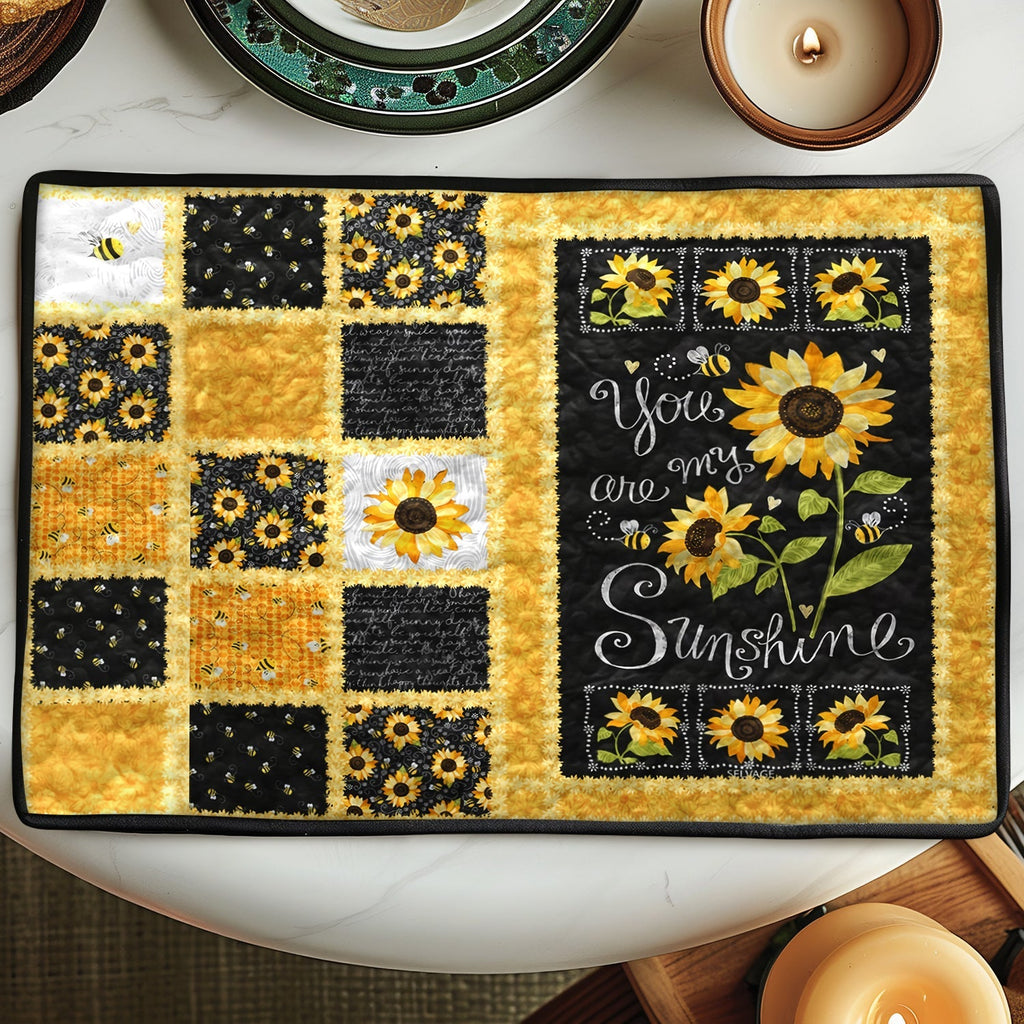 You Are My Sunshine quilted placemats – sunflower patchwork