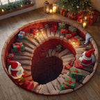 Present Steps round rug – present-lined stairway
