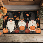 Pumpkin Guardian Gnomes doormat – gnomes with pumpkins